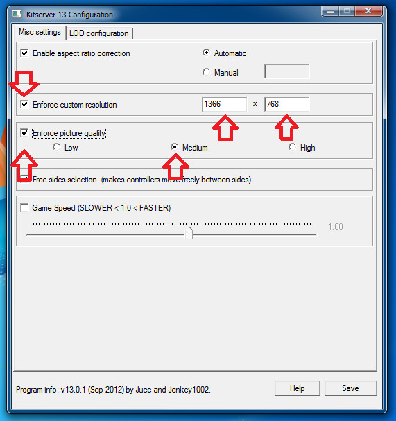 settings exe pes 2013